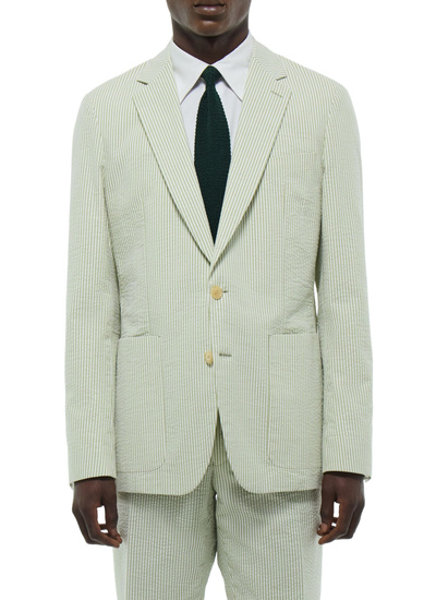 Men's jacket white cotton seersucker Fursac - V3FLEN-FX01-H004