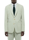 Striped seersucker straight cut jacket - V3FLEN-FX01-H004