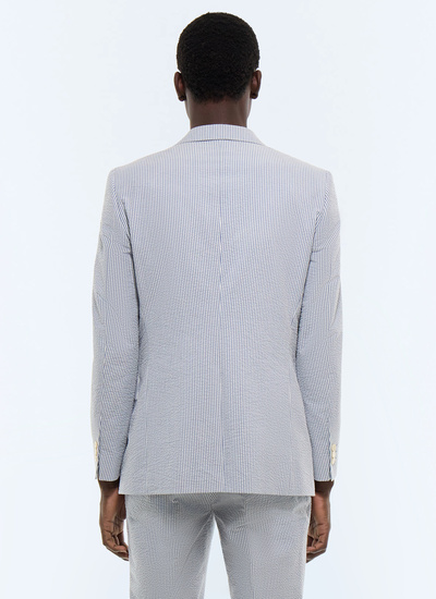 Men's organic cotton seersucker jacket Fursac - V3JADA-LX15-D039