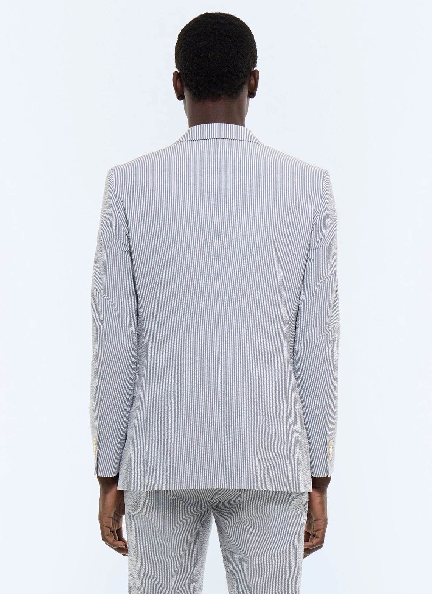 Men's organic cotton seersucker jacket Fursac - V3JADA-LX15-D039