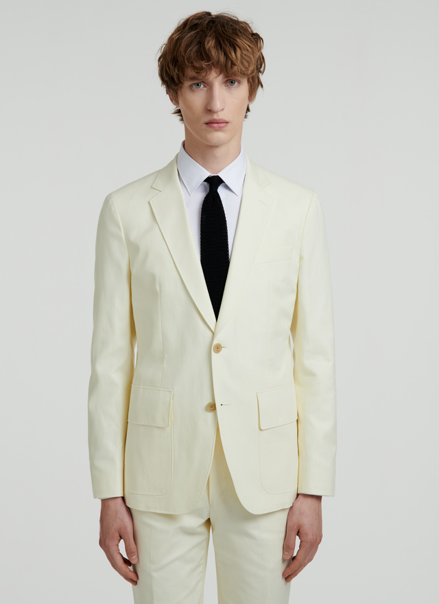 mens yellow linen suit