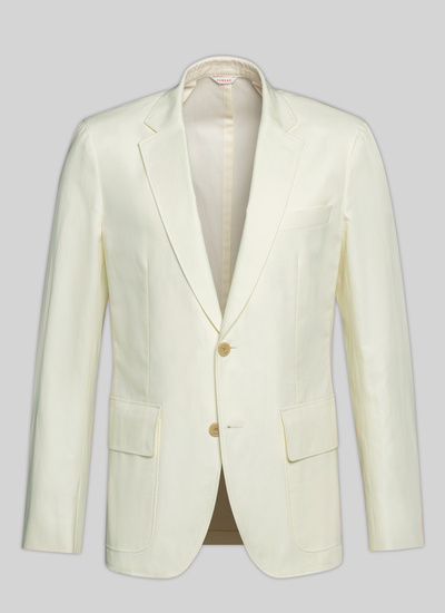Men's yellow cotton and linen jacket Fursac - V3VATO-VX13-53