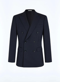 Wool canvas double-breasted suit jacket - V3FOCA-BV01-30