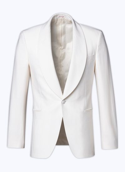 Men's white, ecru certified virgin wool jacket Fursac - V3FERT-FV48-A002