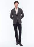 Straight cut herringbone wool jacket - V3ESNA-EV07-B021