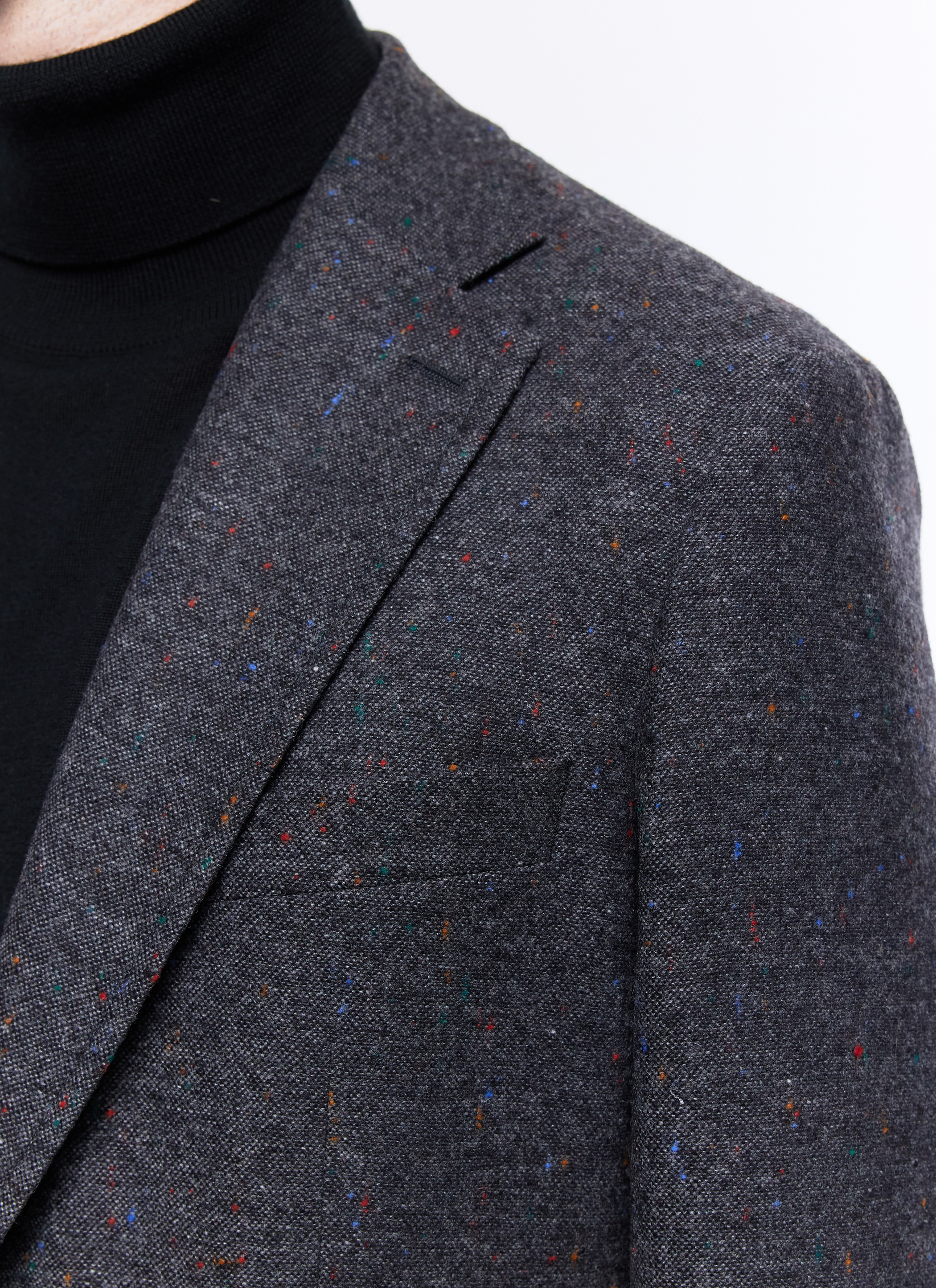 Grey Multicolored Mottled Jacket for Men - Fursac V3EDMO