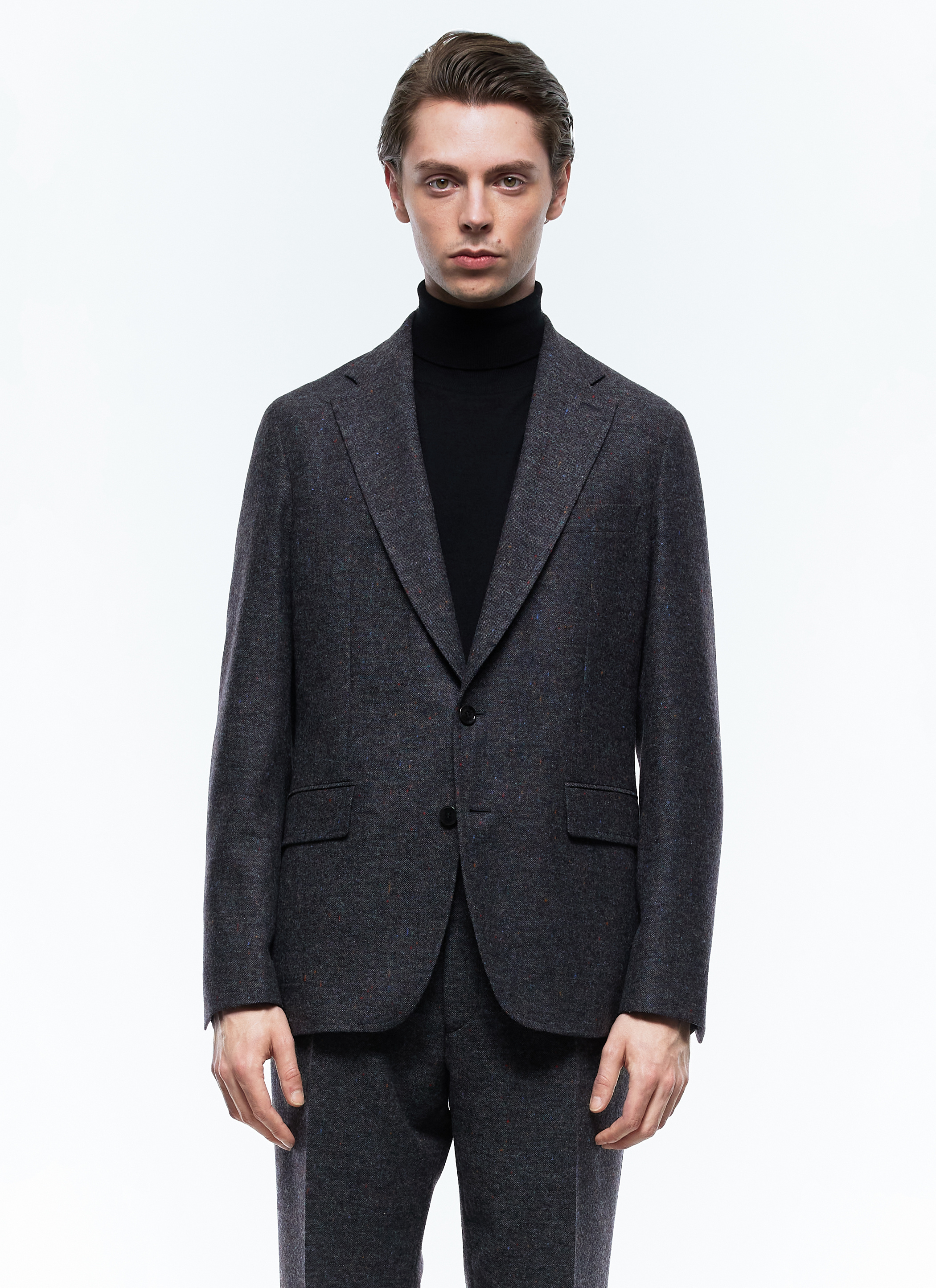 Grey Multicolored Mottled Jacket for Men - Fursac V3EDMO