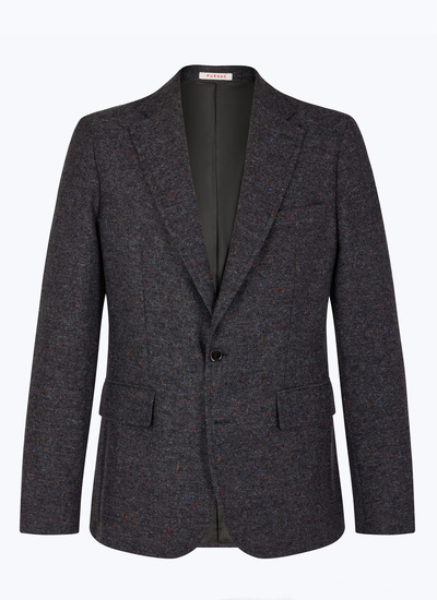 Men's grey virgin wool tweed jacket Fursac - V3EDMO-EX09-B021