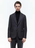 Straight cut jacket in mottled wool - V3EDMO-EX09-B021