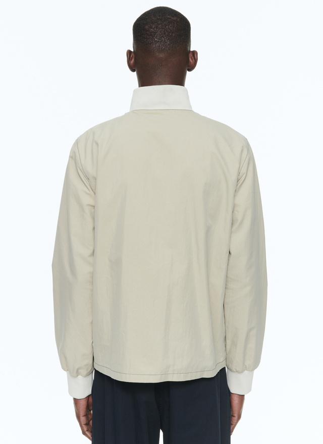 Men's beige, ecru cotton canvas jacket Fursac - 23EM3BSKI-BM21/09