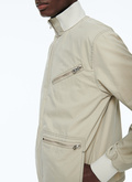 Beige cotton canvas jacket - 23EM3BSKI-BM21/09