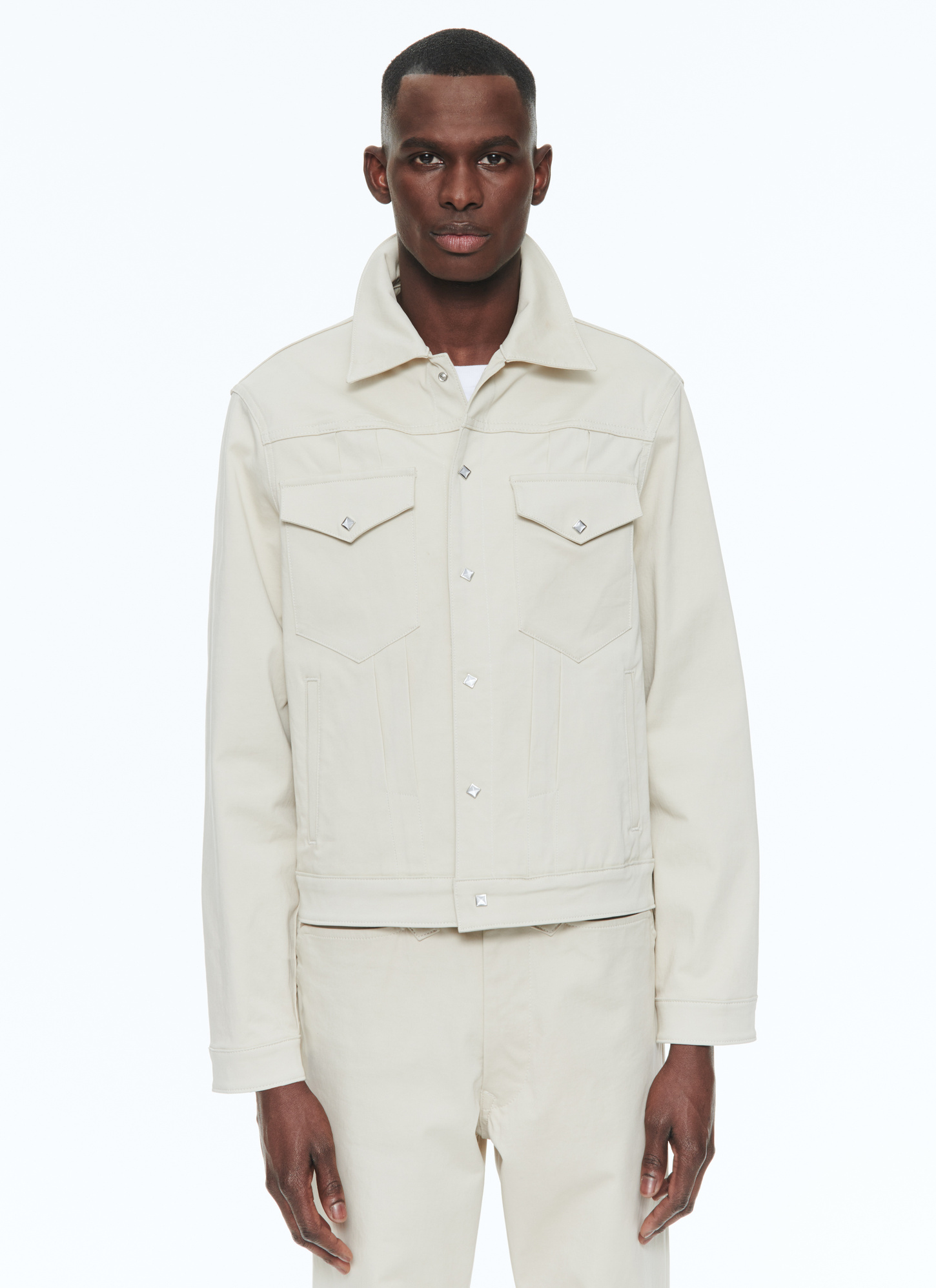 Men's jacket beige cotton satin Fursac - M3BAMA-BX11-06