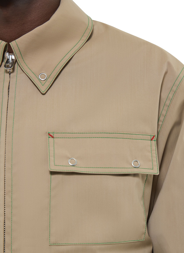 Men's wool and polyester technical canvas jacket Fursac - M3FUME-FM02-A008