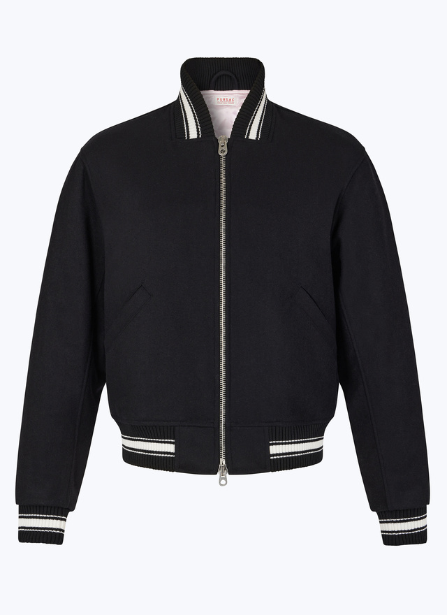 Men's black blended woolen cloth jacket Fursac - M3EDDY-EM15-B020