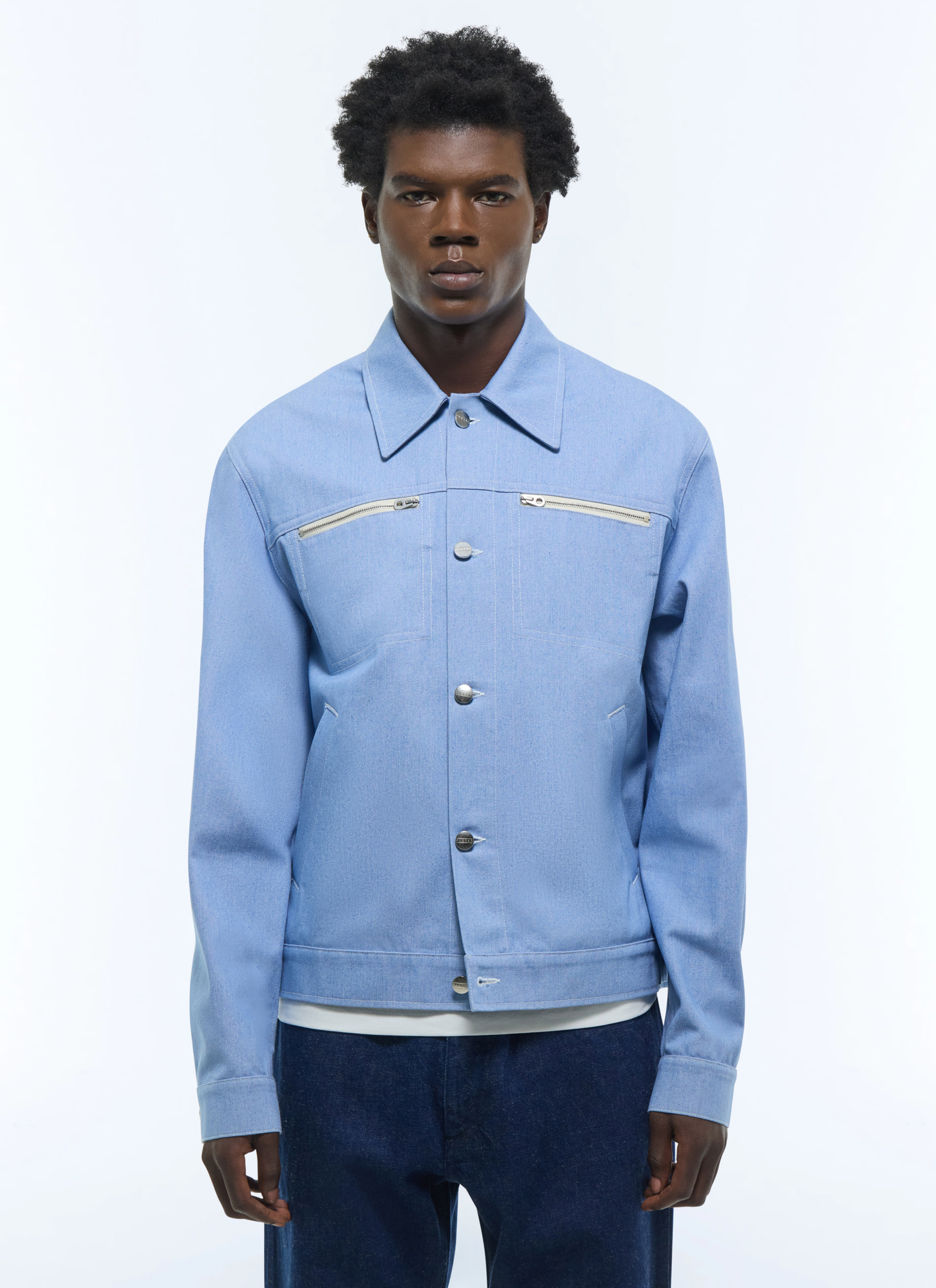 Men's jacket blue cotton denim Fursac - M3FAMA-FM04-J003