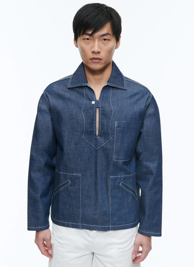 Men's jacket denim blue organic cotton serge Fursac - M3DEWI-AX11-33