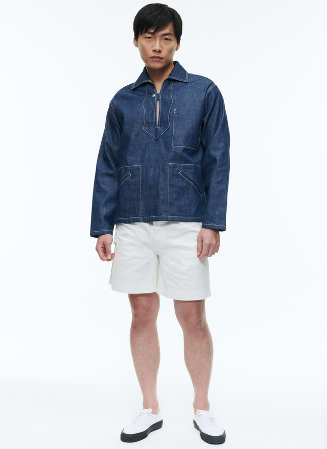 Men's denim blue jacket Fursac - M3DEWI-AX11-33