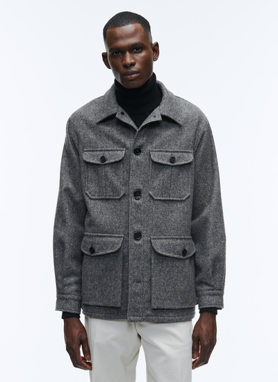 Men's jacket grey woolen cloth Fursac - 22HM3ALDY-AM34/26