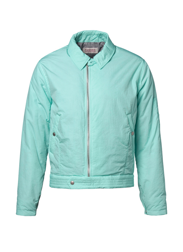 Men's blue, navy blue creased water-repellent technical canvas fabric jacket Fursac - M3CANG-CM21-D008