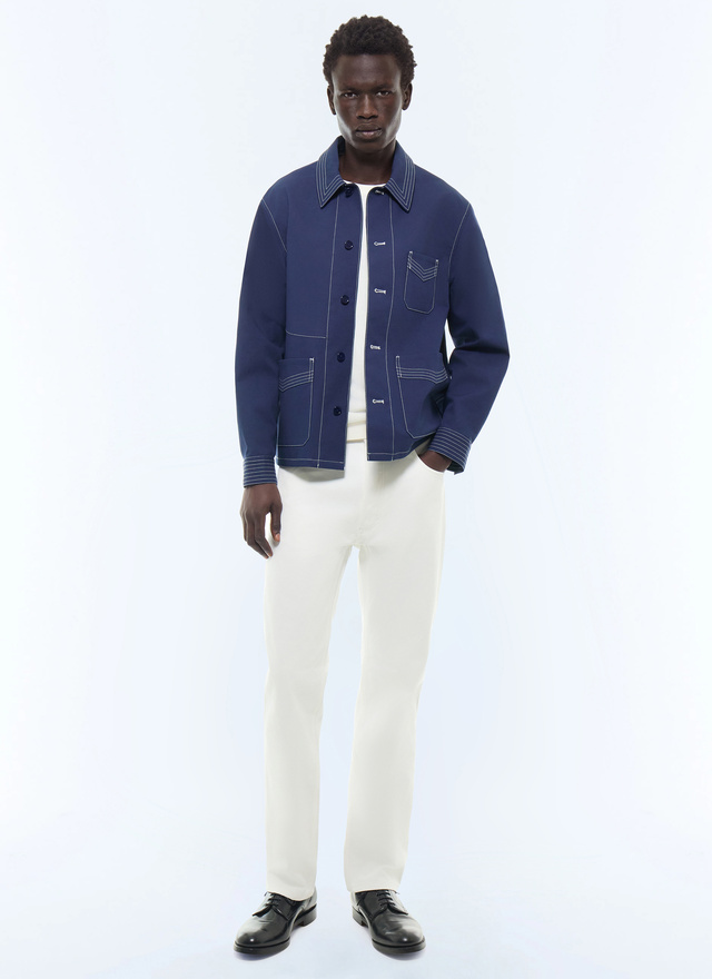 Men's ink blue jacket Fursac - M3DOLE-DM15-D029