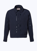 Navy blue nylon multi-pockets jacket - M3BZIP-BM01-30