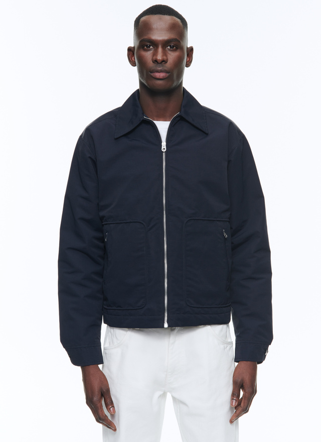 Men's jacket navy blue technical fabric Fursac - M3DLAN-DM08-D030