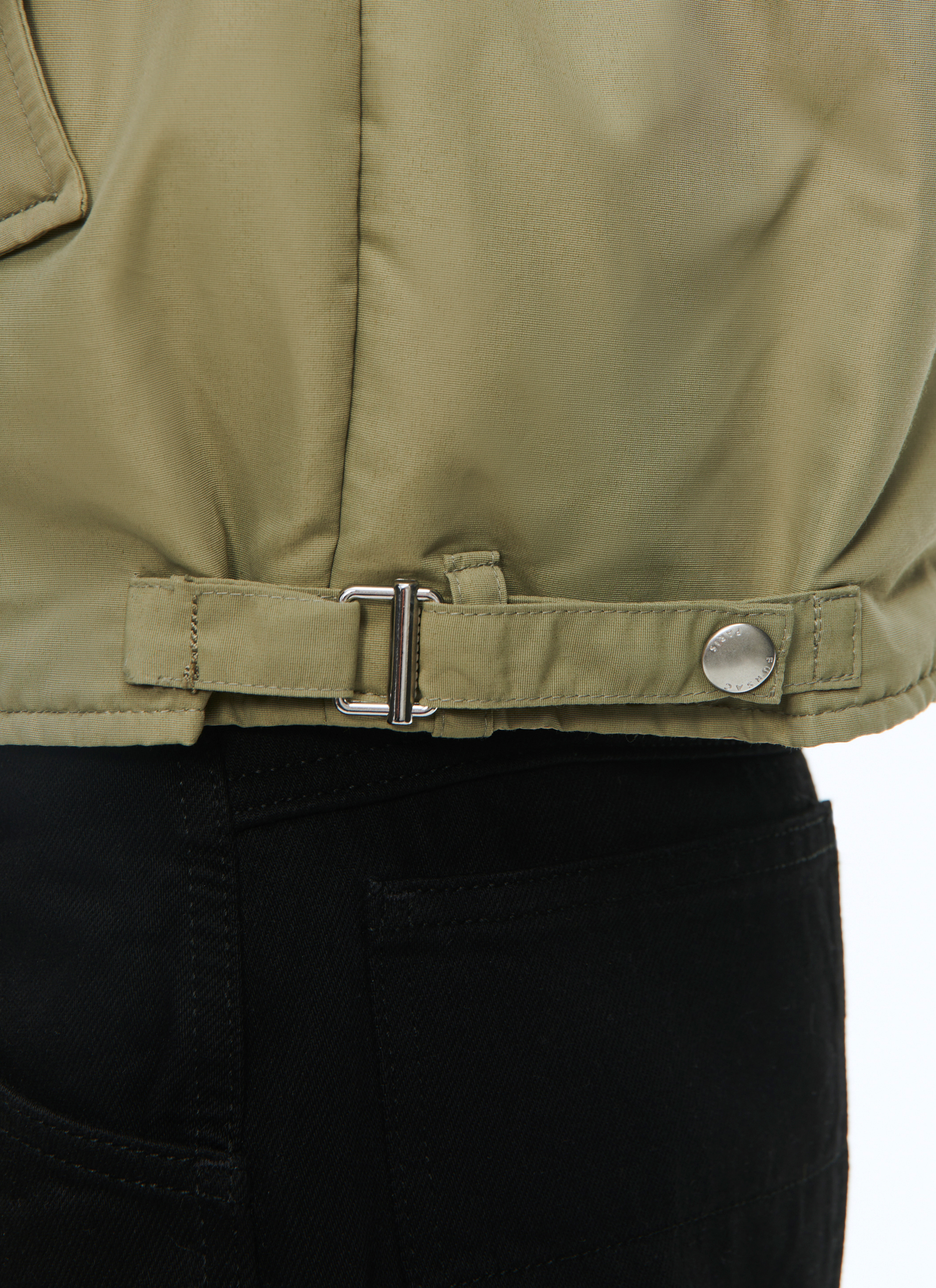 archive fur jacket olive green