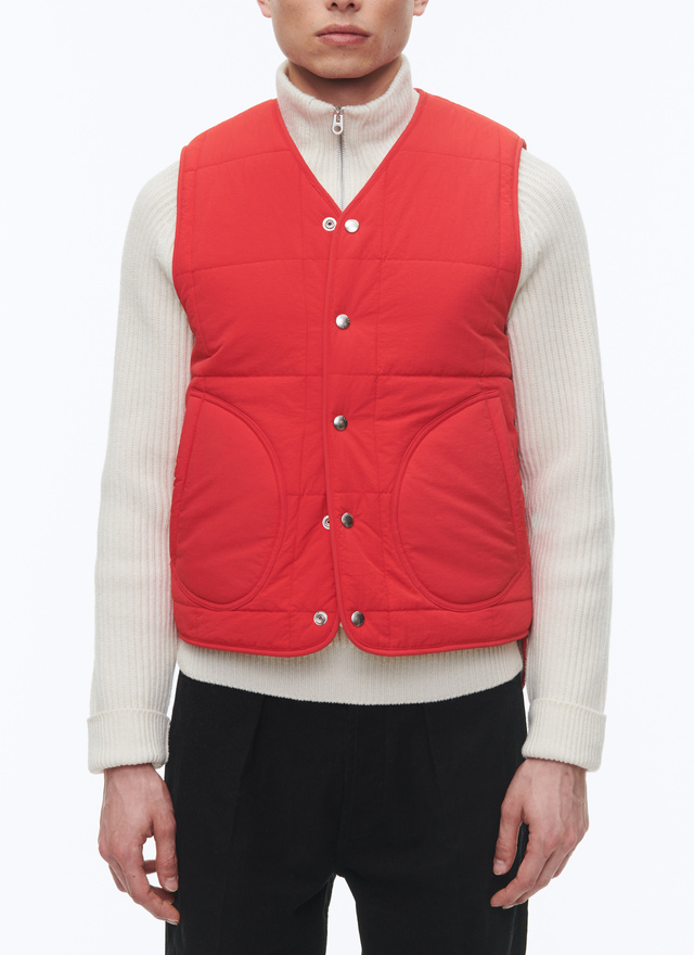 Men's jacket red technical ottoman fabric - faux-fur lining Fursac - M3CALM-CM22-C003