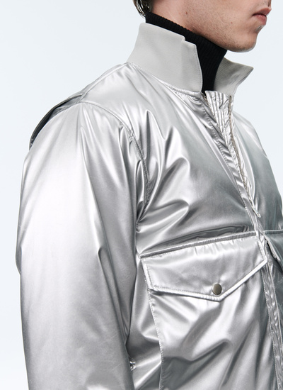 Men's jacket silver nylon Fursac - 22HM3AILE-AM23/91