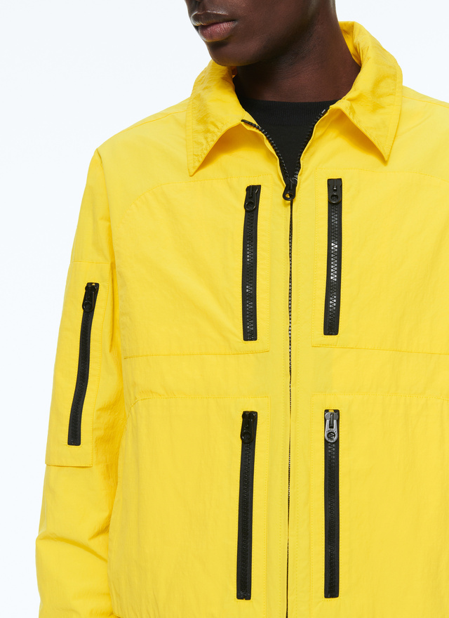 Men's yellow polyamide jacket Fursac - M3BZIP-BM01-52