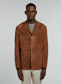 Camel goat leather blazer jacket - M3VEST-VL04-12