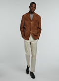 Camel goat leather blazer jacket - M3VEST-VL04-12