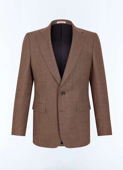 Men's brown main fabric: 100% virgin woolunder collar: 80% polyester, 20% viscosebody lining: 100% viscosesleeve lining: 57% viscose, 41% acetate, 2% cupro jacket Fursac - V3JEXU-LC04-G022