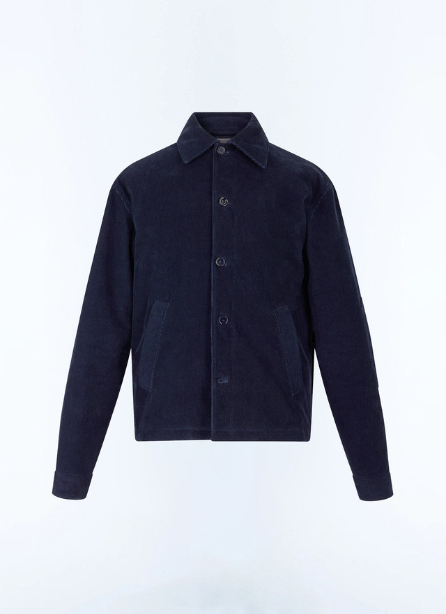 Men's blue, navy blue certified velvet jacket Fursac - M3GARS-GX41-D030