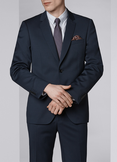 Men's jacket navy blue super 140s aaaaa wool Fursac - V2ILDO-F530-31