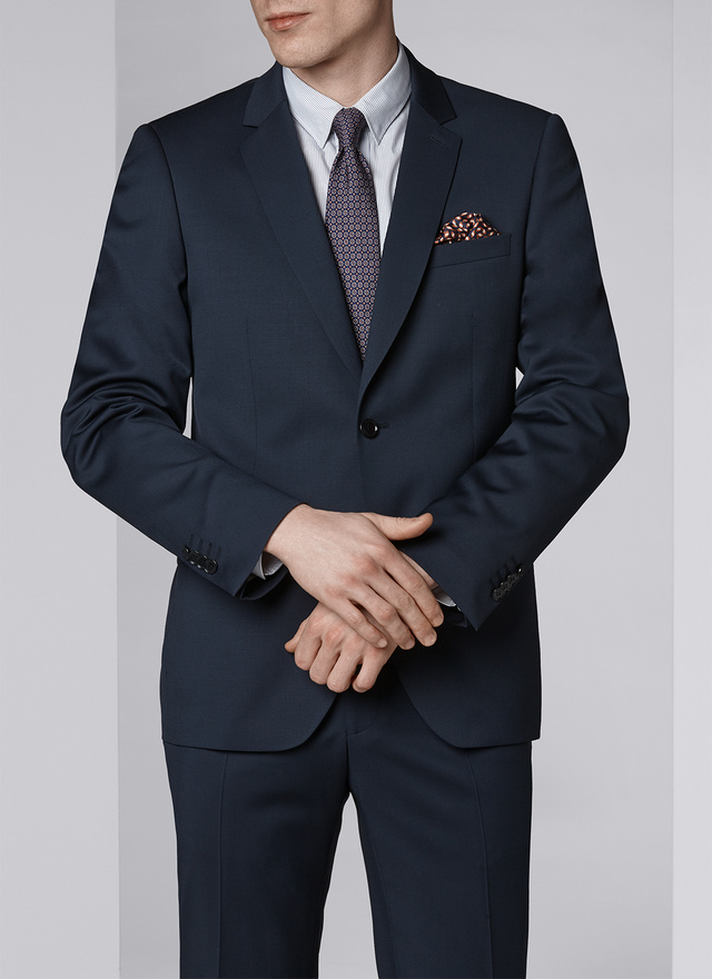 Men's jacket navy blue super 140s aaaaa wool Fursac - V2ILDO-F530-31