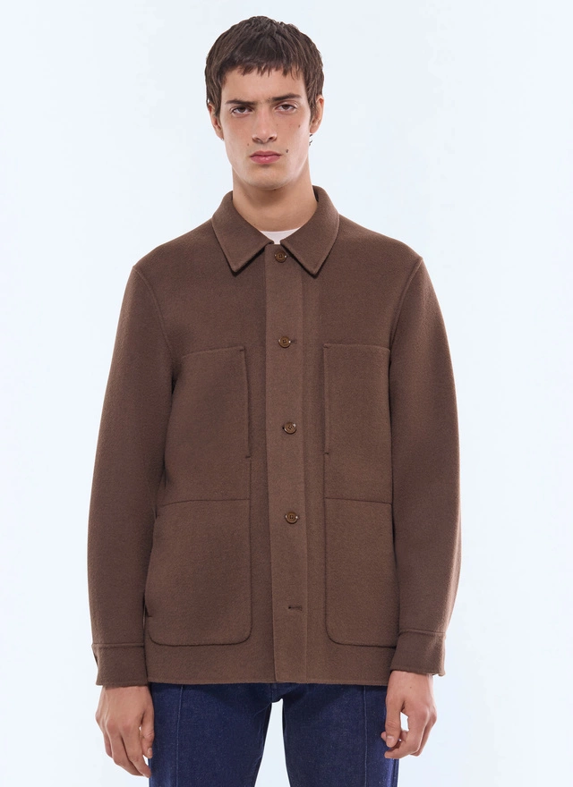 Men's jacket brown wool Fursac - M3FADA-JM13-G014