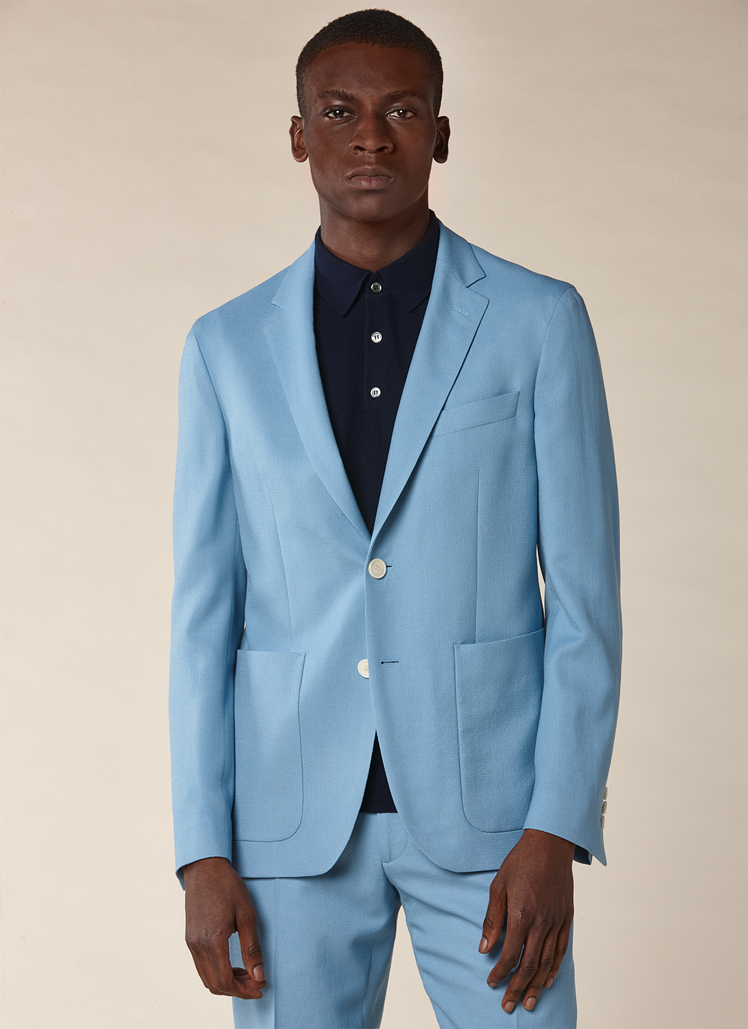 Men's jacket blue "archives" wool Fursac - V3SAKI-SX26-37