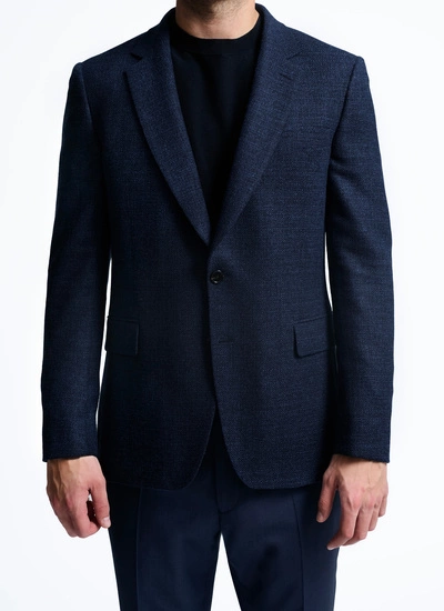 Men's jacket flecked blue carded wool Fursac - V3AXEL-TV11-32