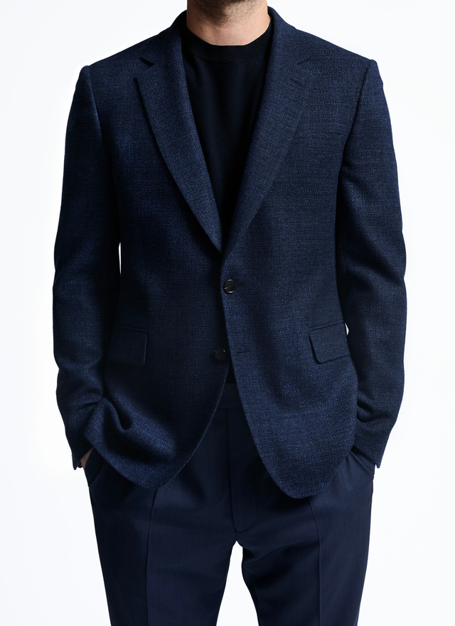 Men's flecked blue jacket Fursac - V3AXEL-TV11-32