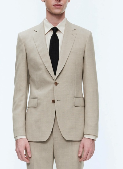 Men's jacket beige virgin wool canvas Fursac - V3BAXI-BC31-56