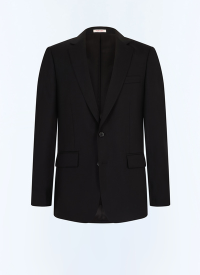 Men's black certified virgin wool canvas jacket Fursac - V2AIDO-GC40-B020