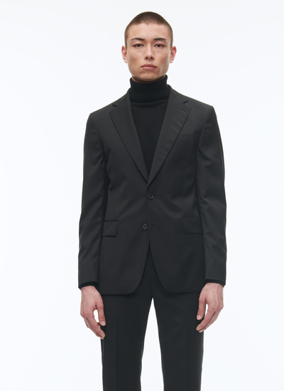 Men's jacket black virgin wool Fursac - V3AVRA-AC82-20