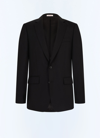Men's black certified virgin wool canvas jacket Fursac - V3FOXA-GC40-B020
