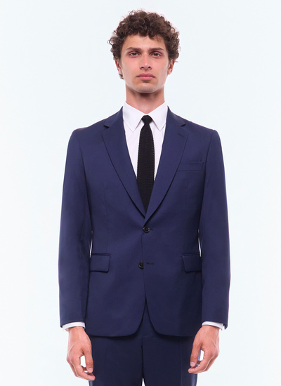 Men's jacket carbon blue virgin wool serge Fursac - V3AXUN-B570-31