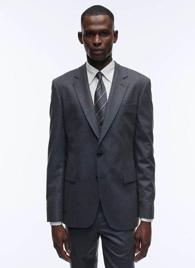 Men's jacket charcoal grey blended wool flannel Fursac - V3AXUN-OC55-22