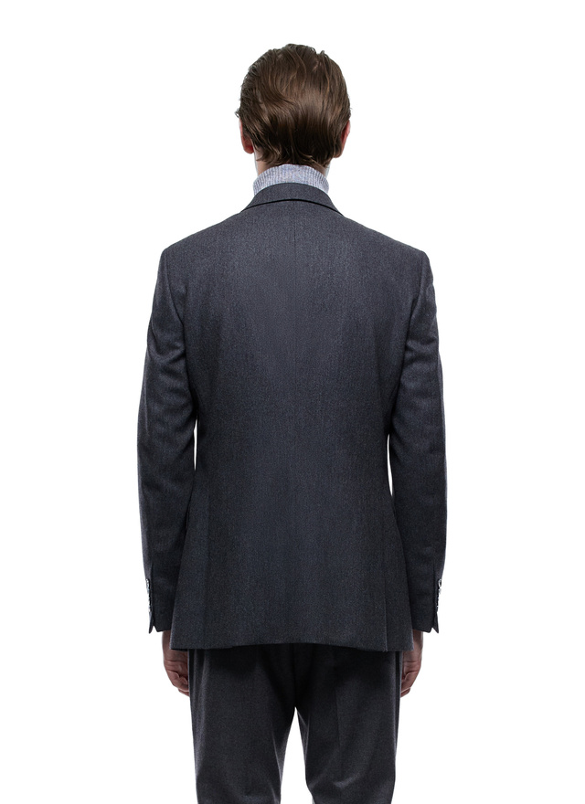 Fursac men's jacket - Charcoal grey fitted jacket in certified wool V3EXUN-EC29-B022
