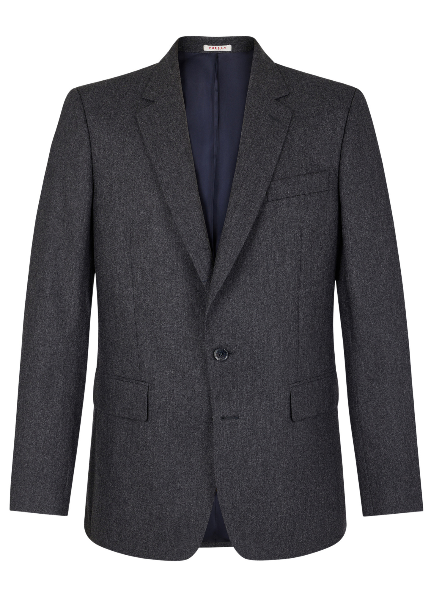 Men's grey certified virgin wool flannel jacket Fursac - V3EXUN-EC29-B022