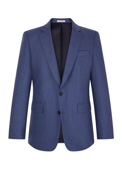 Men's blue, navy blue certified wool flannel jacket Fursac - V3FOXA-EC29-D012