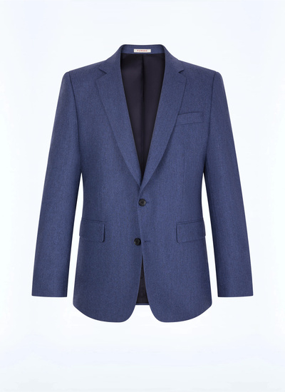 Men's blue, navy blue certified wool flannel jacket Fursac - V3FOXA-EC29-D012